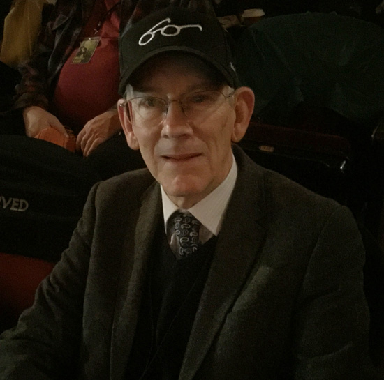 Kevin Brownlow wearing our Harold Lloyd hat